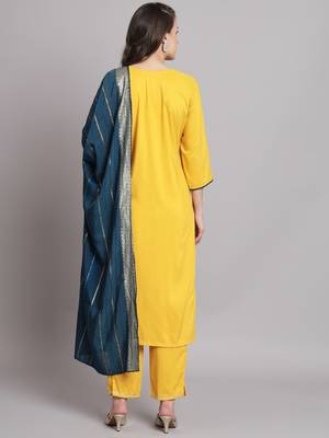   women kurta and trousers pant set cotton silk blend 2