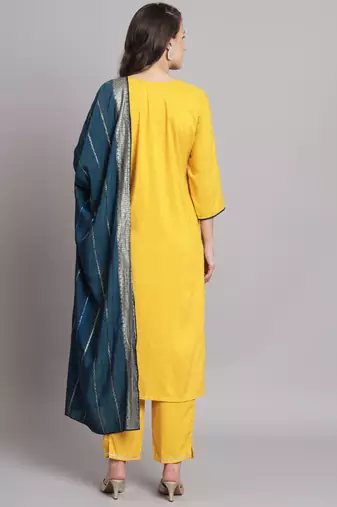   women kurta and trousers pant set cotton silk blend