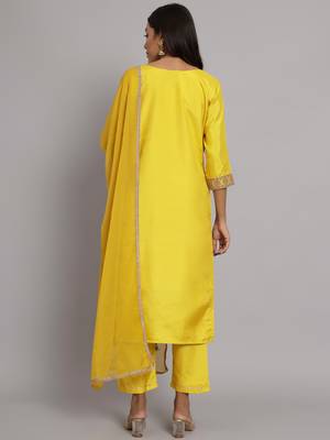   women kurta and trousers pant set silk blend 2