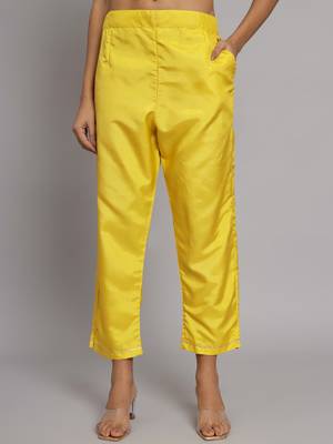   women kurta and trousers pant set silk blend 4