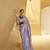 Kimisha women's lavender linen woven saree with unstitched blouse piece
