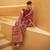 Kimisha women's maroon linen woven saree with unstitched blouse piece