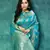 Elora silk blend banarasi woven designer saree for women (sky blue)