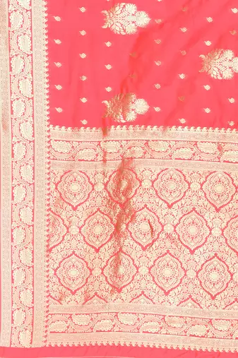 Elora silk blend banarasi woven designer saree for women (light pink)