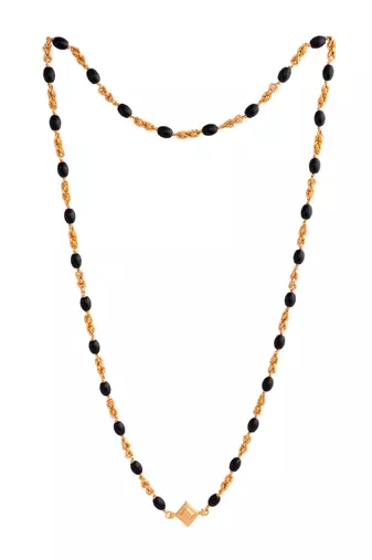Black beads and mushti (1+2)mangalsutra with diamond kasitali one gram gold