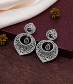 Pink color american diamond earrings