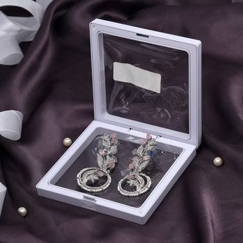 Pink color american diamond earrings 2