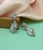 White color american diamond earrings