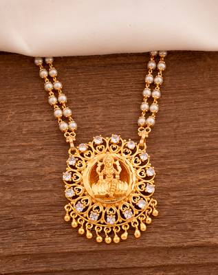  pearl Laxmi pendant necklace MEDIUM one gram gold 4
