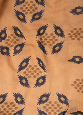 Navy Blue American Crepe Printed Unstitched Suit With Chiffon Dupatta 5