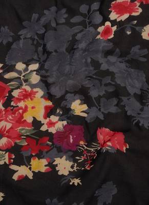 Black American Crepe Printed Unstitched Suit With Chiffon Dupatta 5