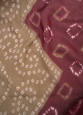 Beige American Crepe Printed Unstitched Suit With Chiffon Dupatta 5
