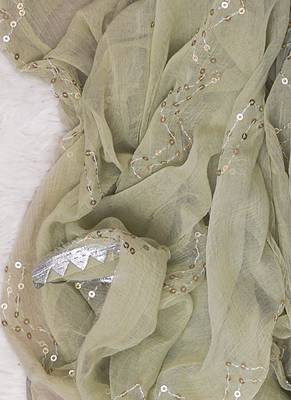 Sea Green Cotton Printed Unstitched Suit With Nazneen Dupatta 5