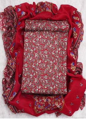 Maroon Digital Cotton Suit With Indo Dupatta 1