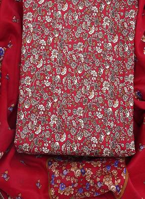 Maroon Digital Cotton Suit With Indo Dupatta 2