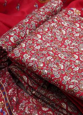 Maroon Digital Cotton Suit With Indo Dupatta 3