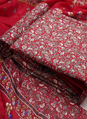 Maroon Digital Cotton Suit With Indo Dupatta 4