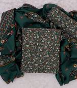Green Digital Cotton Suit With Indo Dupatta