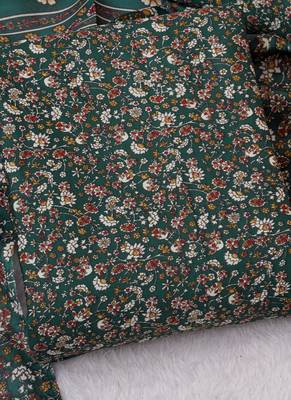Green Digital Cotton Suit With Indo Dupatta 4