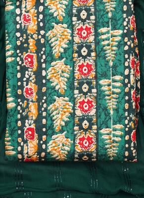 Green Indo Foil Print Suit With Crosset Dupatta 2