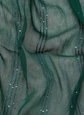 Green Indo Foil Print Suit With Crosset Dupatta 5