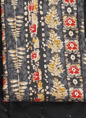 Black Indo Foil Print Suit With Crosset Dupatta 2