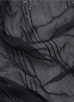 Black Indo Foil Print Suit With Crosset Dupatta 5