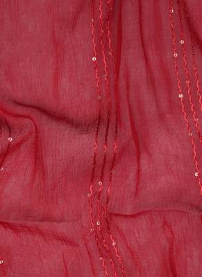 Maroon Indo Foil Print Suit With Crosset Dupatta 5