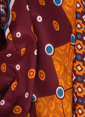Yellow Cotton Geometric Unstitched Suit With Cotton Dupatta 5