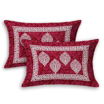 100% cotton red floral design double bedsheet(90x100 inch) 4