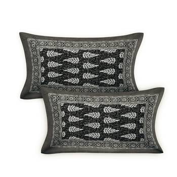 100% cotton black color booti printed double bedsheet (90x100 inch) 3