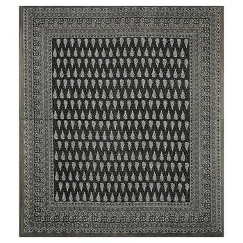 100% cotton black color booti printed double bedsheet (90x100 inch) 4