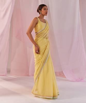 Yellow maahiri saree set 2