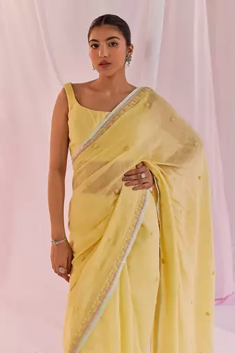Yellow maahiri saree set