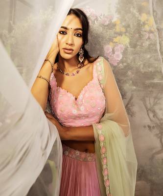 Candy Pink Hand Embroidered Lehenga Set 3