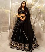 Black Hand Embroidered Lehenga Set