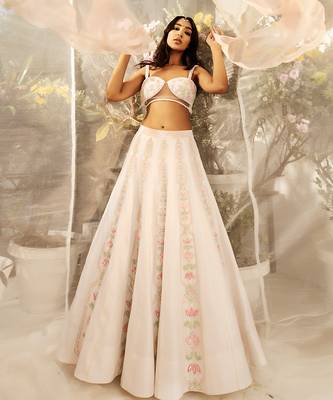 White Embroidered Lehenga Set 1