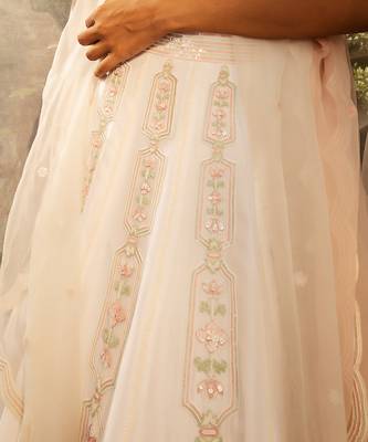 White Embroidered Lehenga Set 4