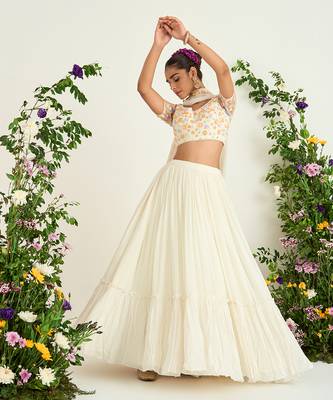 Ivory Embroidered Lehenga Set 1
