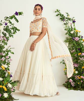 Ivory Embroidered Lehenga Set 2
