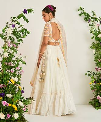 Ivory Embroidered Lehenga Set 3