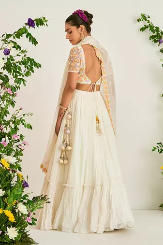 Ivory Embroidered Lehenga Set
