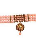 Peach Colour Gold Plated Nacklace