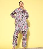 cream paisley shirt and trouser co ords