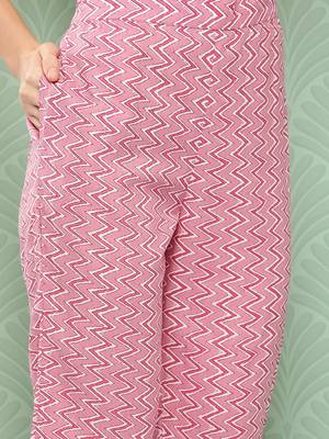 pink chevron print lapelled collar co ords 5