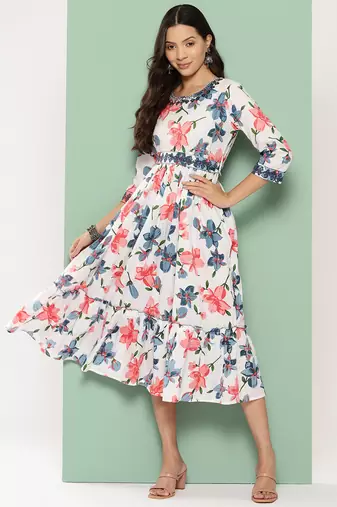 women white comes with a belt fit and flare dress
