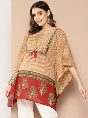  red and beige striped kaftan top 3