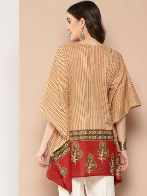  red and beige striped kaftan top 4