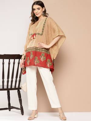  red and beige striped kaftan top 5