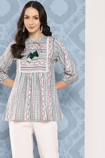  sea green cotton tunic